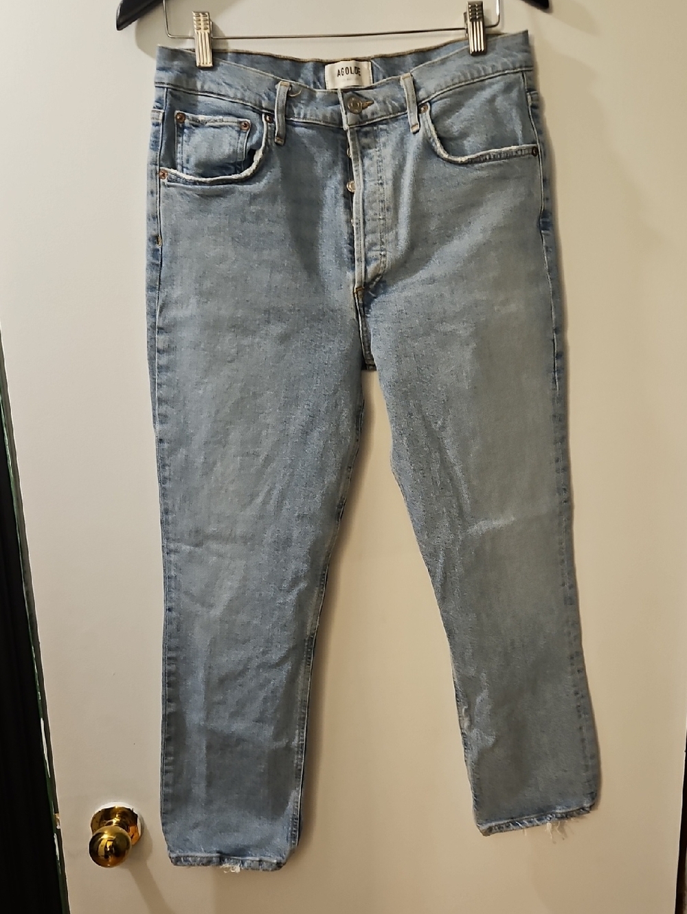 Agolde Riley Crop Light Wash Women's Straight Leg Jeans Size 30 - Picture 3 of 14